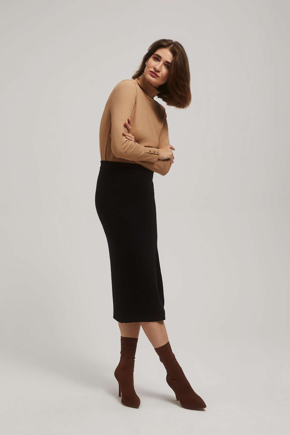 Pencil skirt with slit