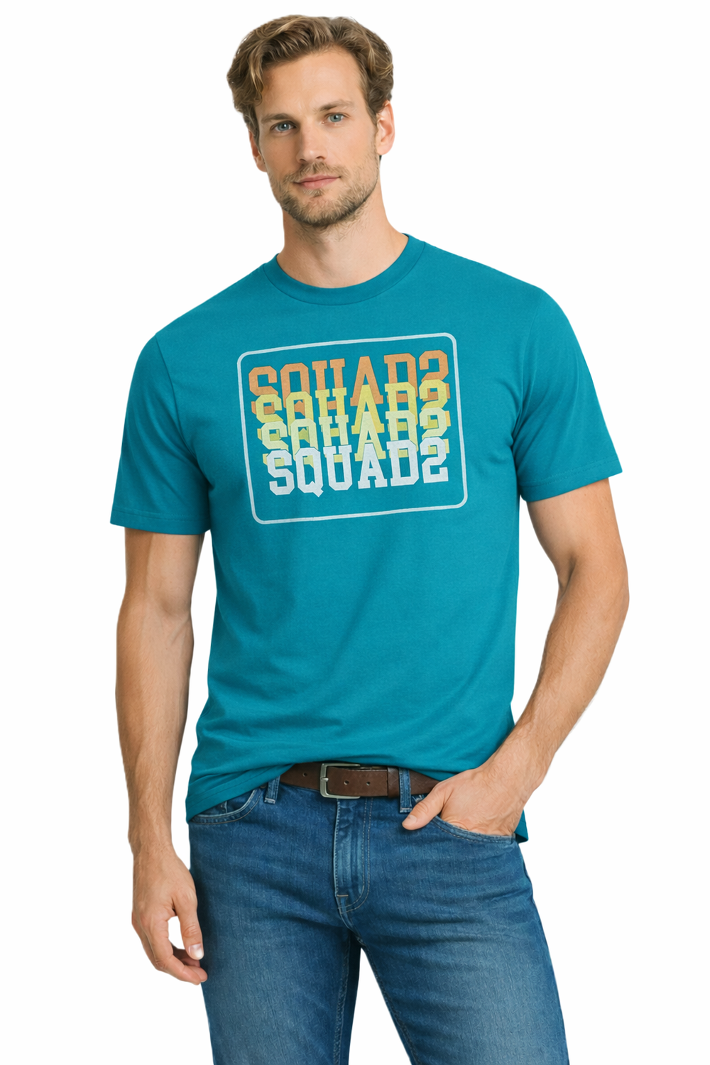 Мъжка тениска пуловер 3001 тюркоаз