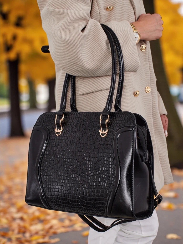 Resti Women's Eco-Leather Shopper Bag with Embossing Iron Lace