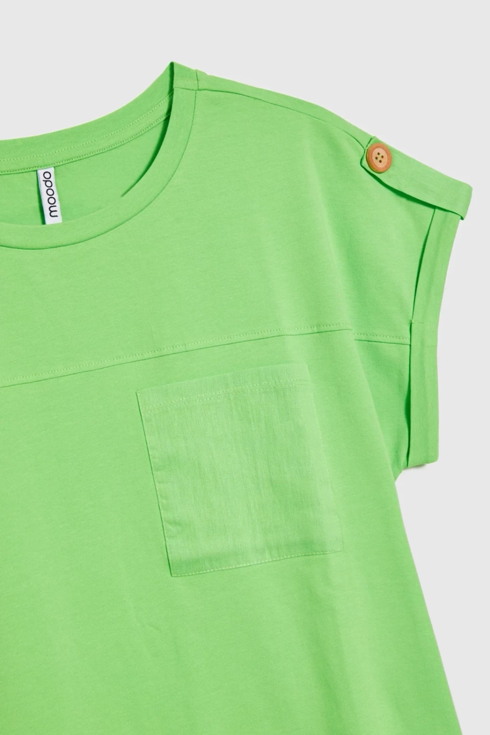 Marisse Green T-Shirt With Pocket