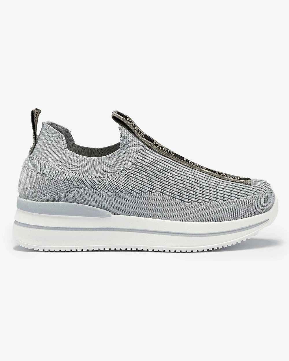 Resti Women&#039;s slip-on sports shoes with lettering in gray Cerppa- Footwear