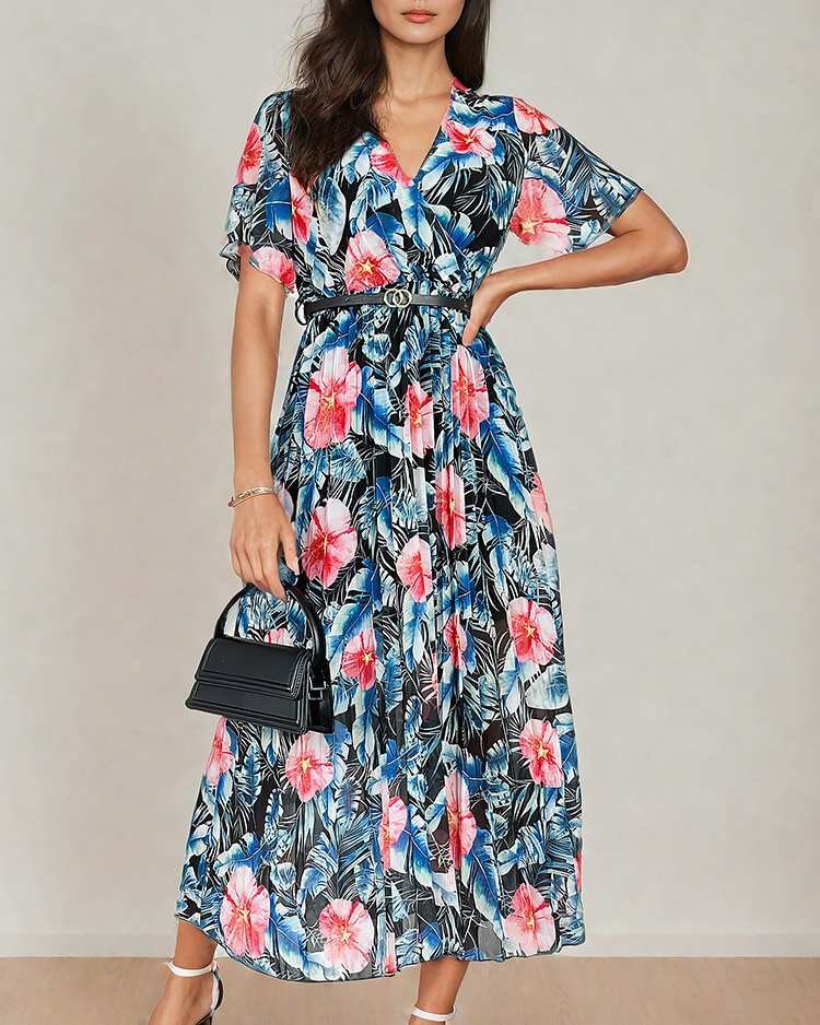 Resti Women's pleated floral midi dress