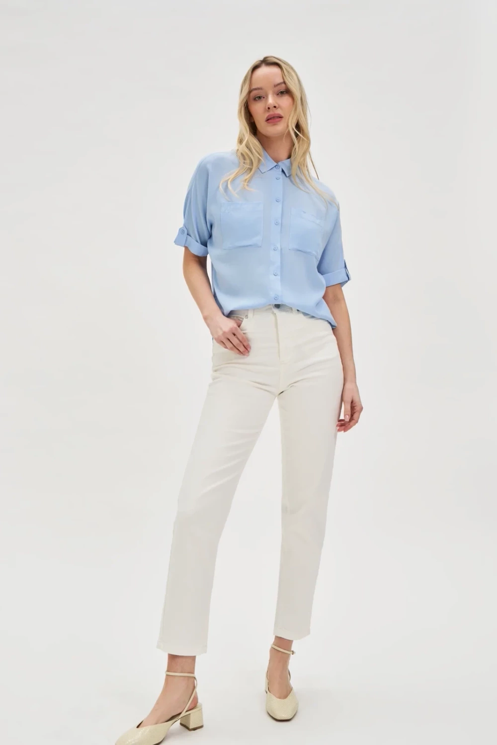 Marisse White Straight Leg Jeans