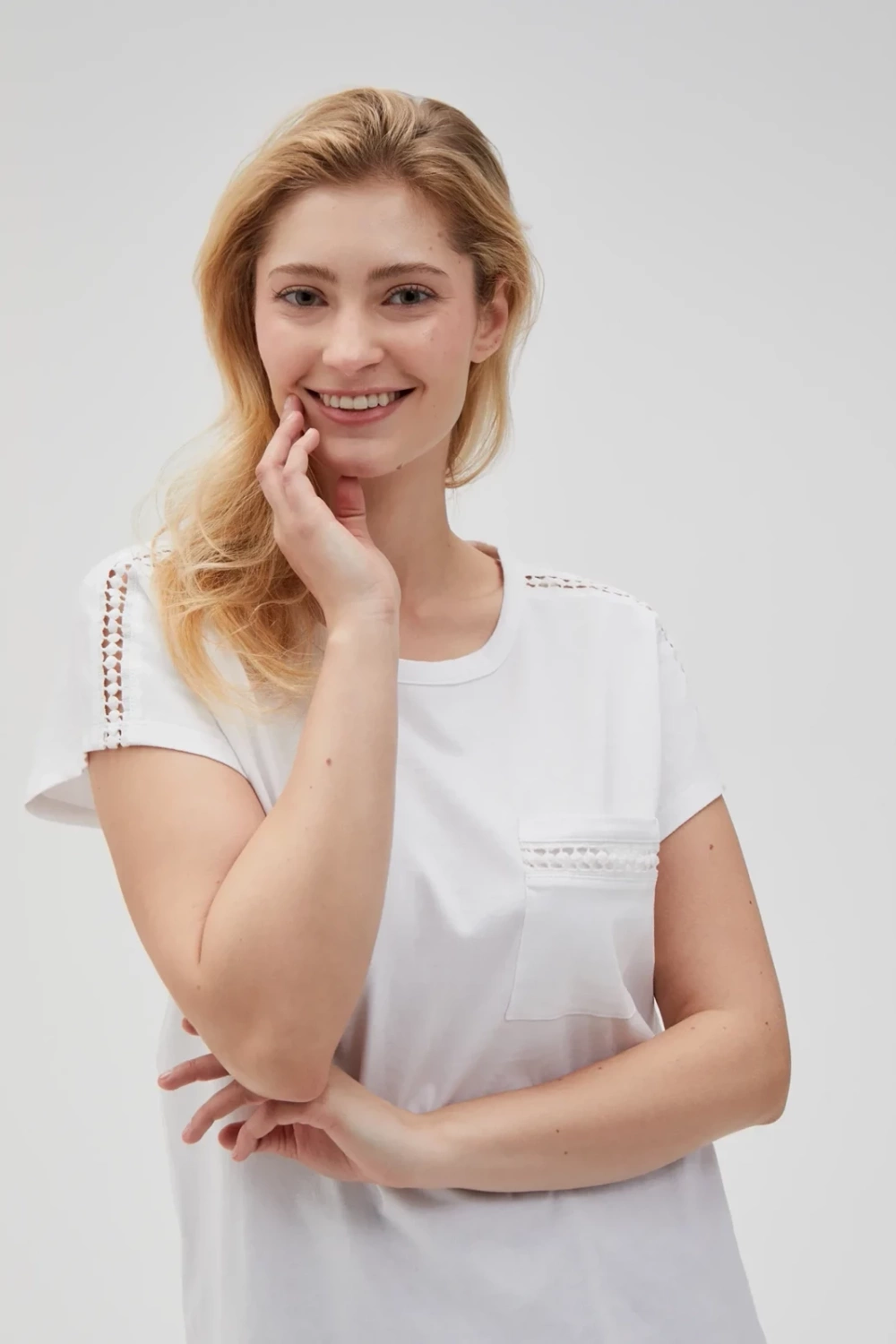 Marisse Women's T-Shirt L-Ts-4635 White