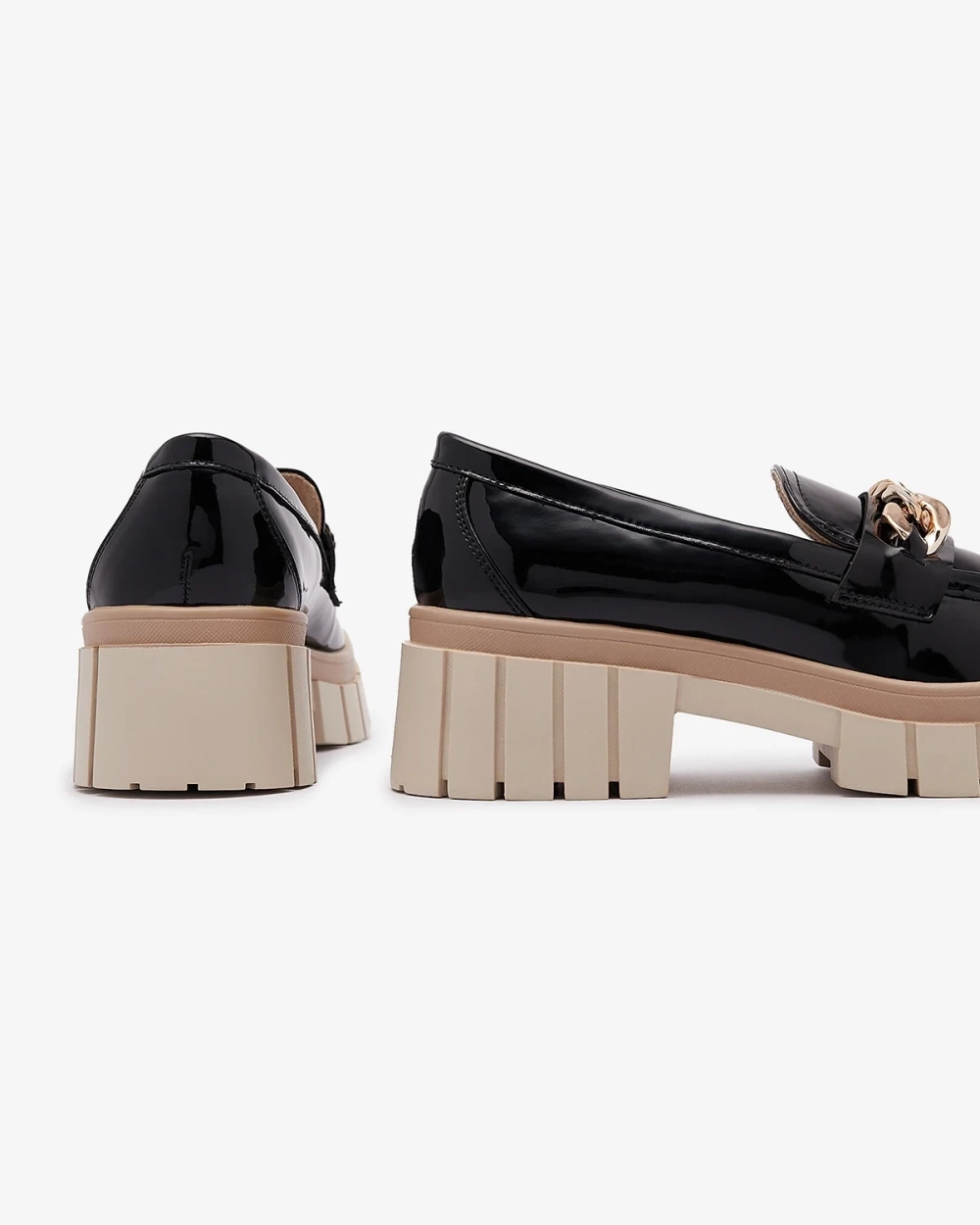 Resti Lacquered women&#039;s moccasins in black Aquan- Footwear