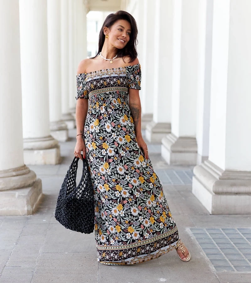 Gemre Rochie neagră cu model Delfino