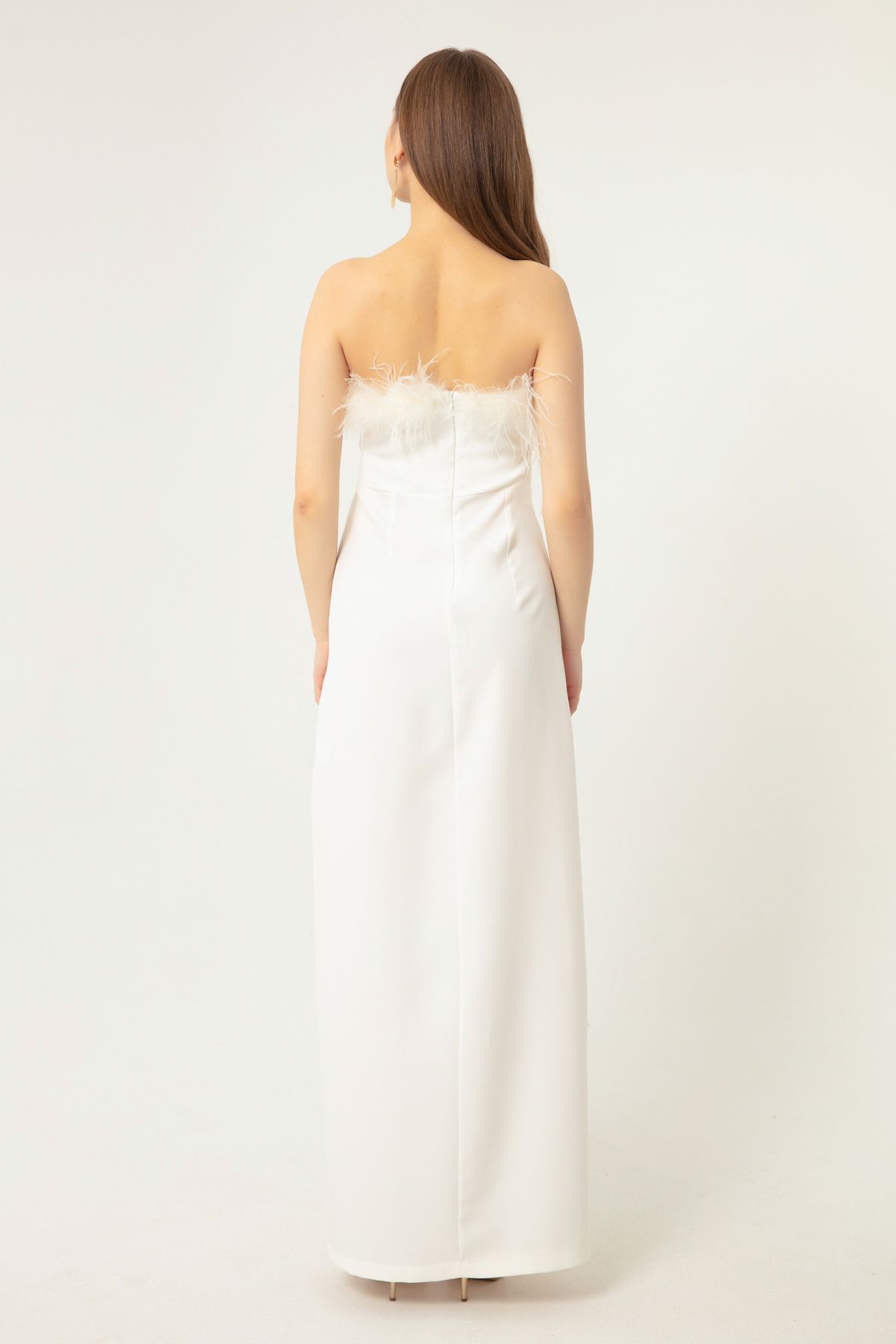 Rochie albă de seară Lafaba pentru femei și rochie de bal cu detalii supradimensionate