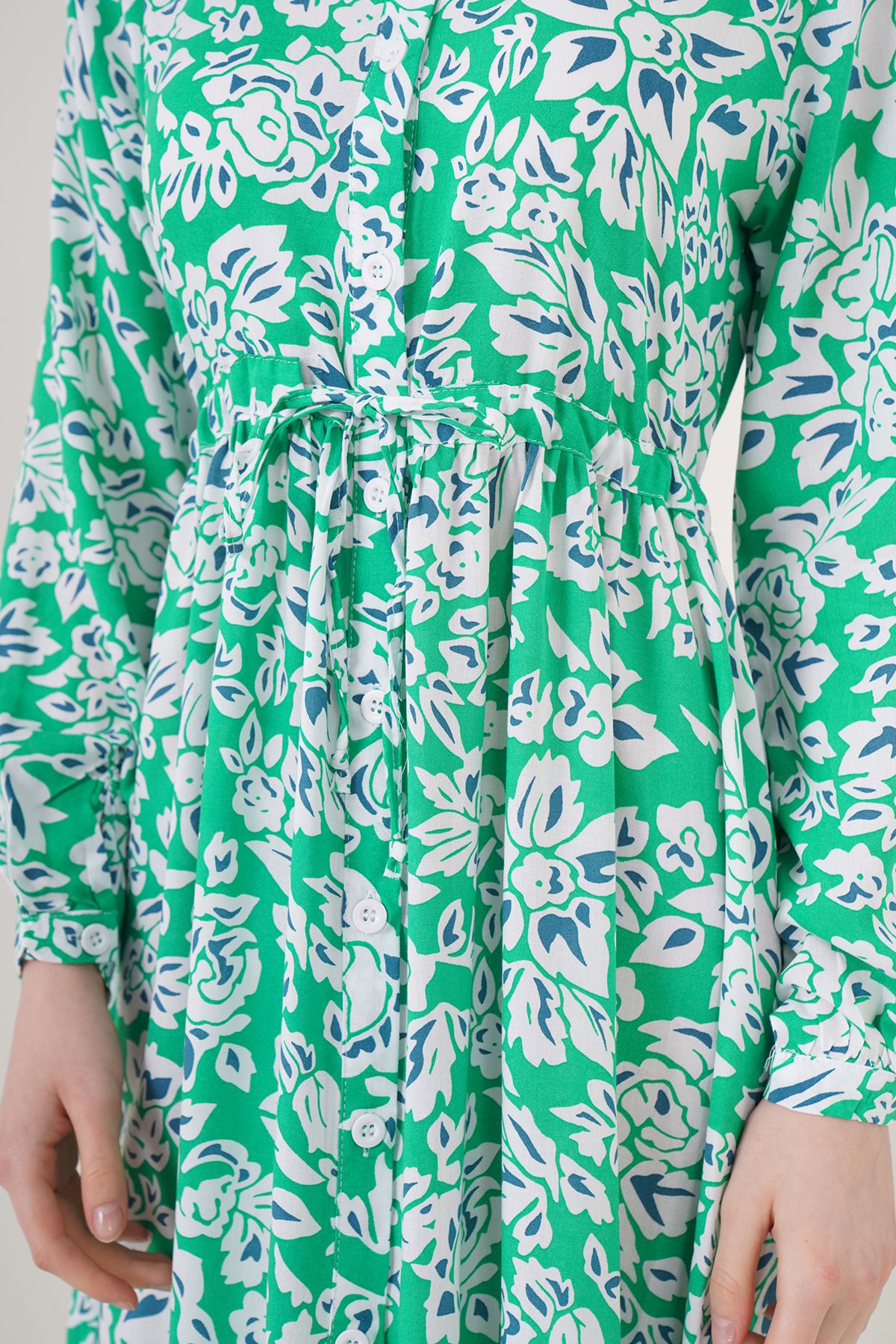 Rochie hijab cu guler mare Bigdart 2144 - verde