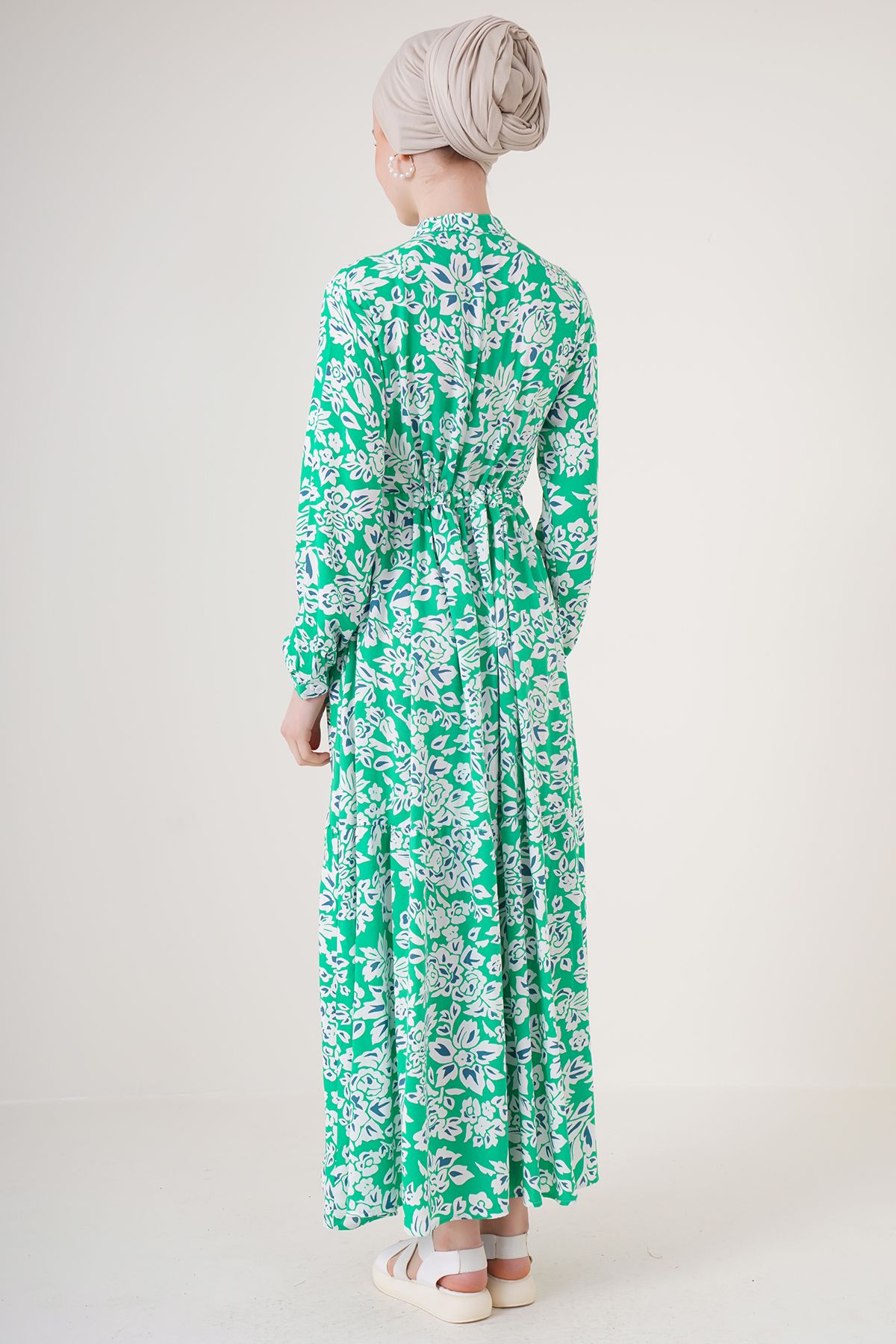 Rochie hijab cu guler mare Bigdart 2144 - verde