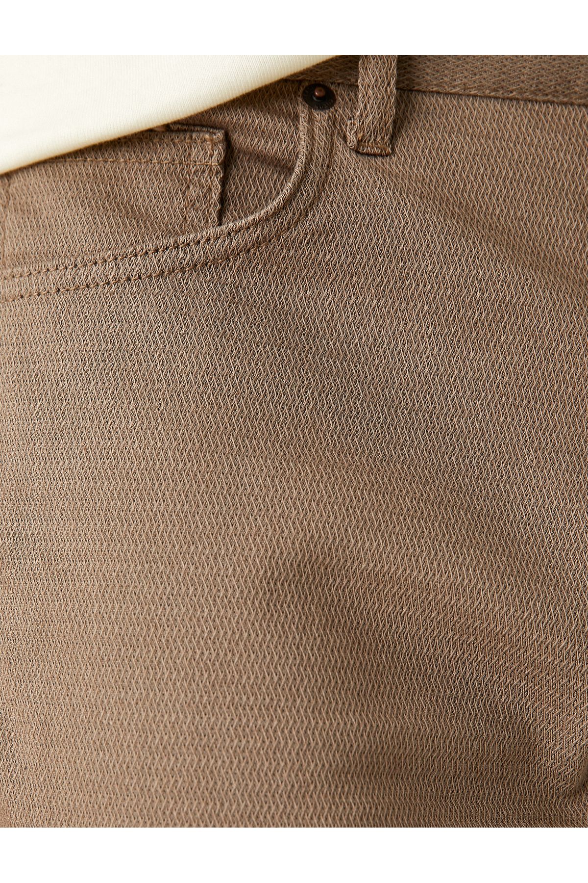 Koton Slim Fit Trousers 5 Pockets Buttoned Textured