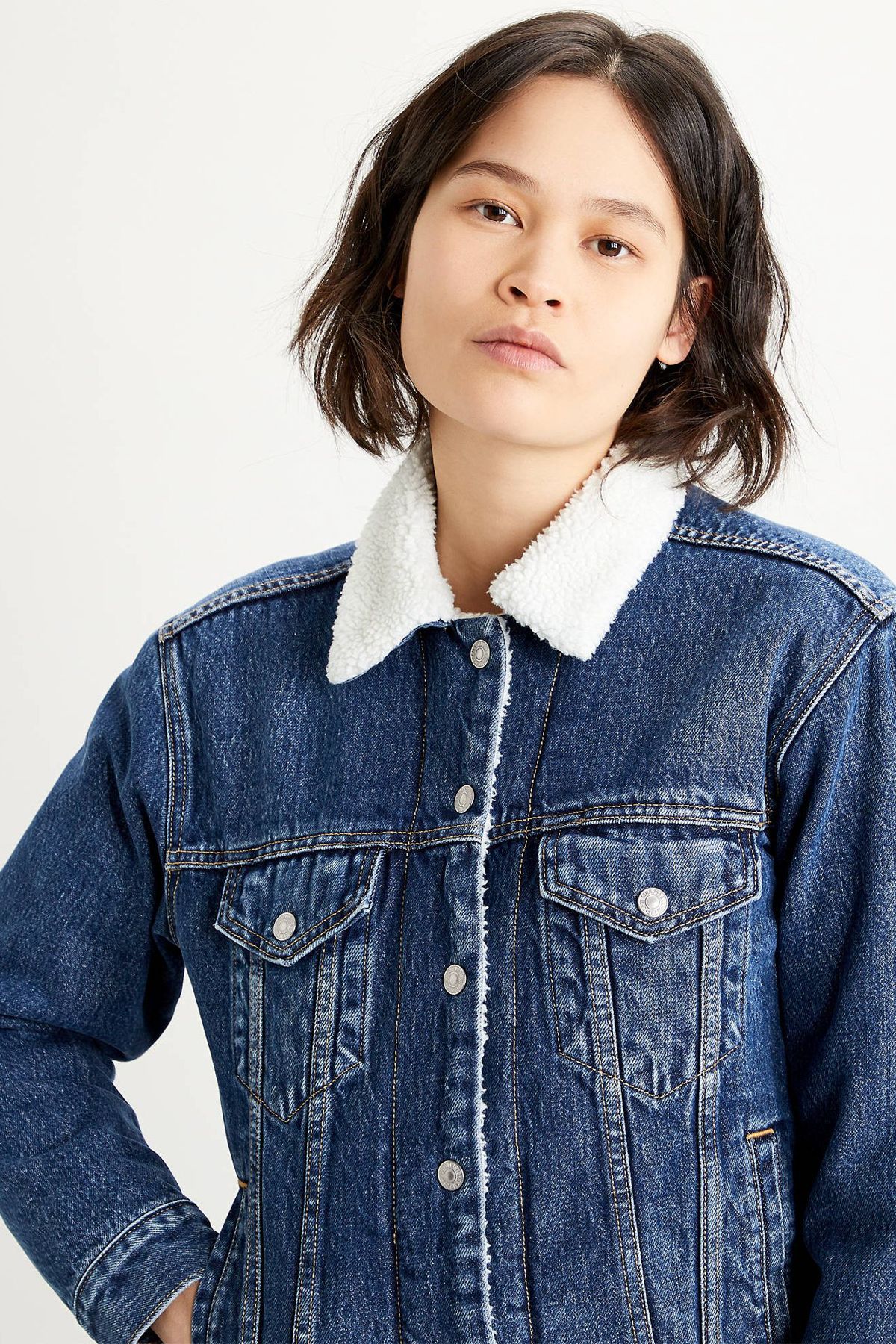 Jachete din denim pentru femei Levi's® - albastru