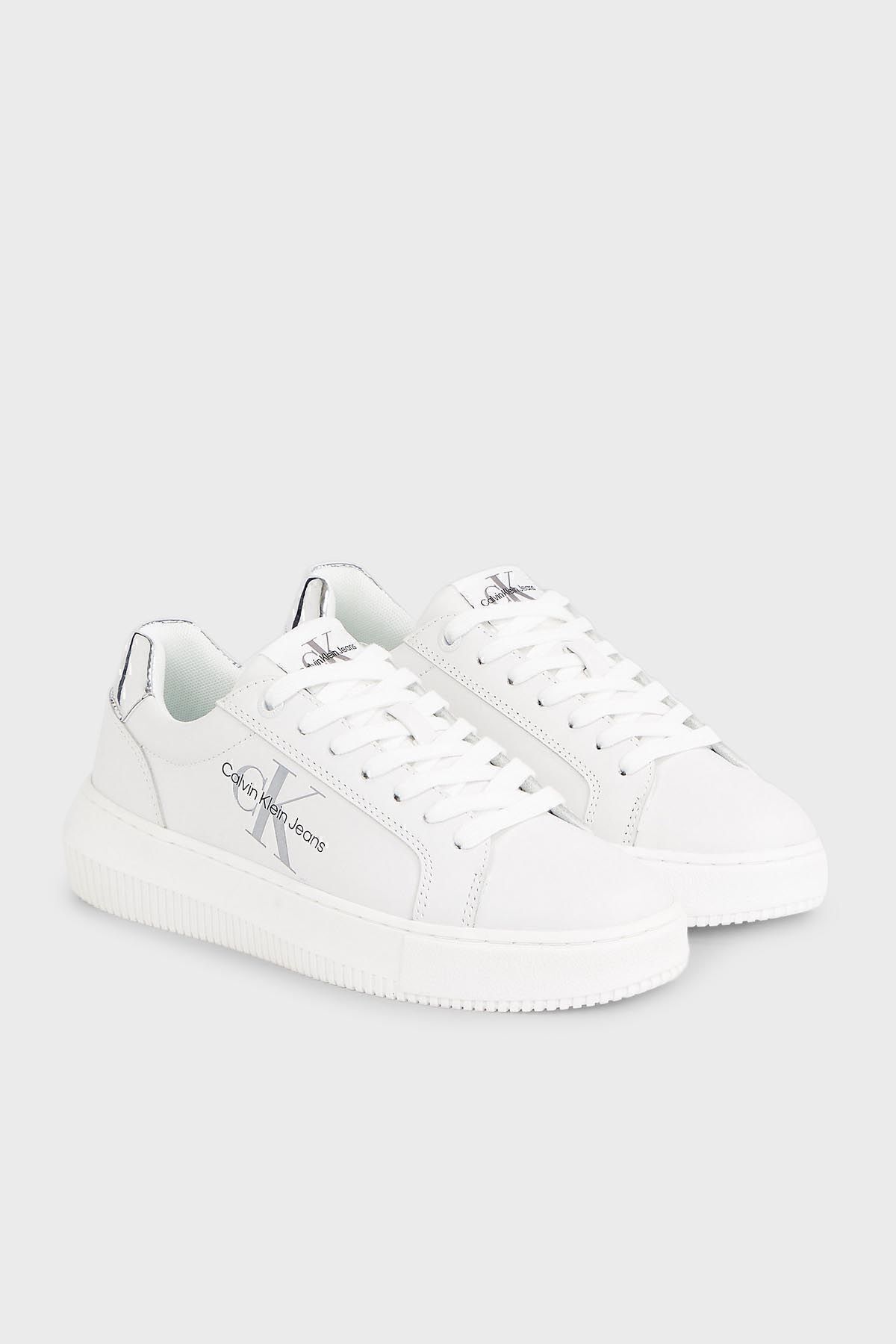 White women's leather sneakers Calvin Klein Jeans