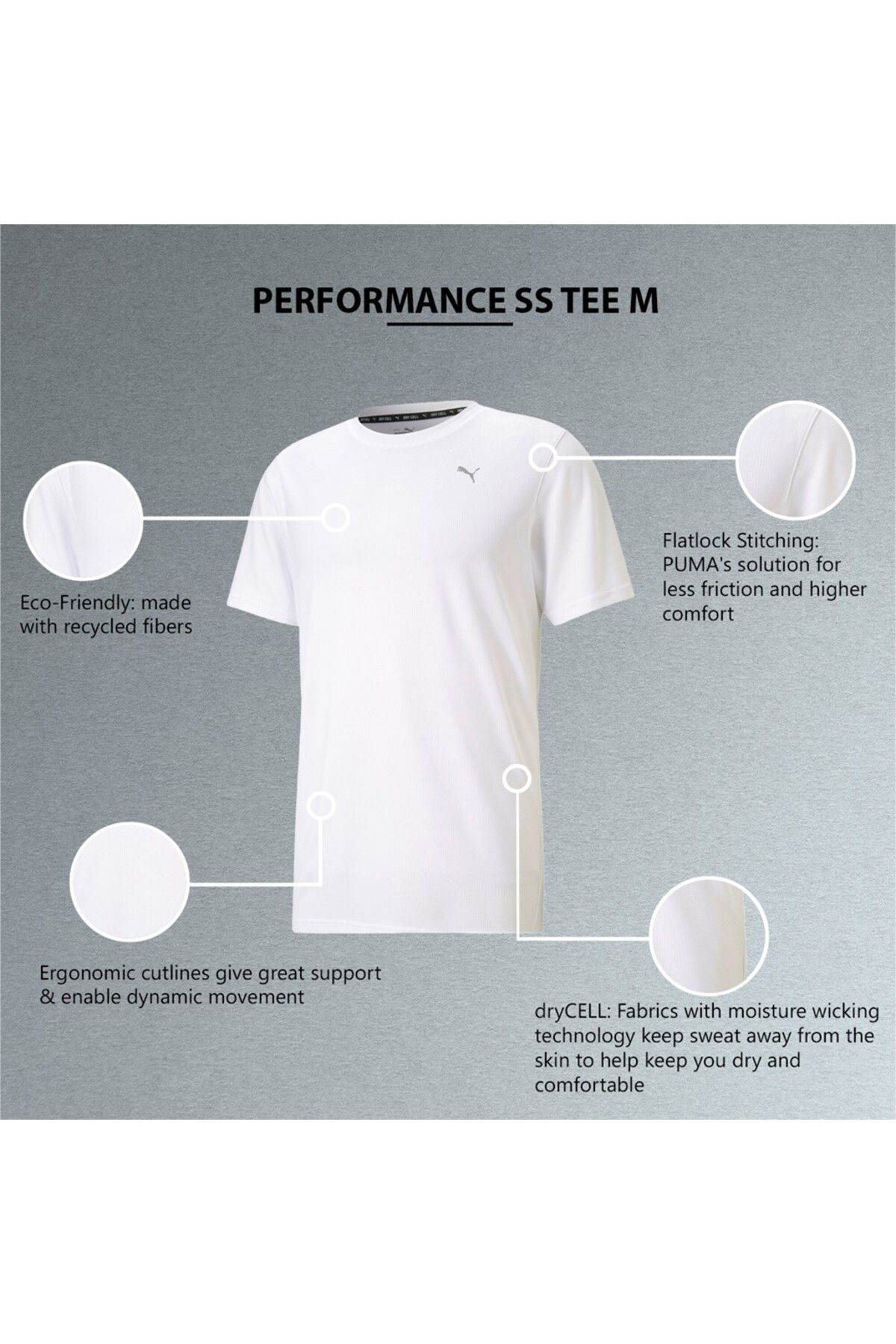 Puma pánske tričko Performance biele