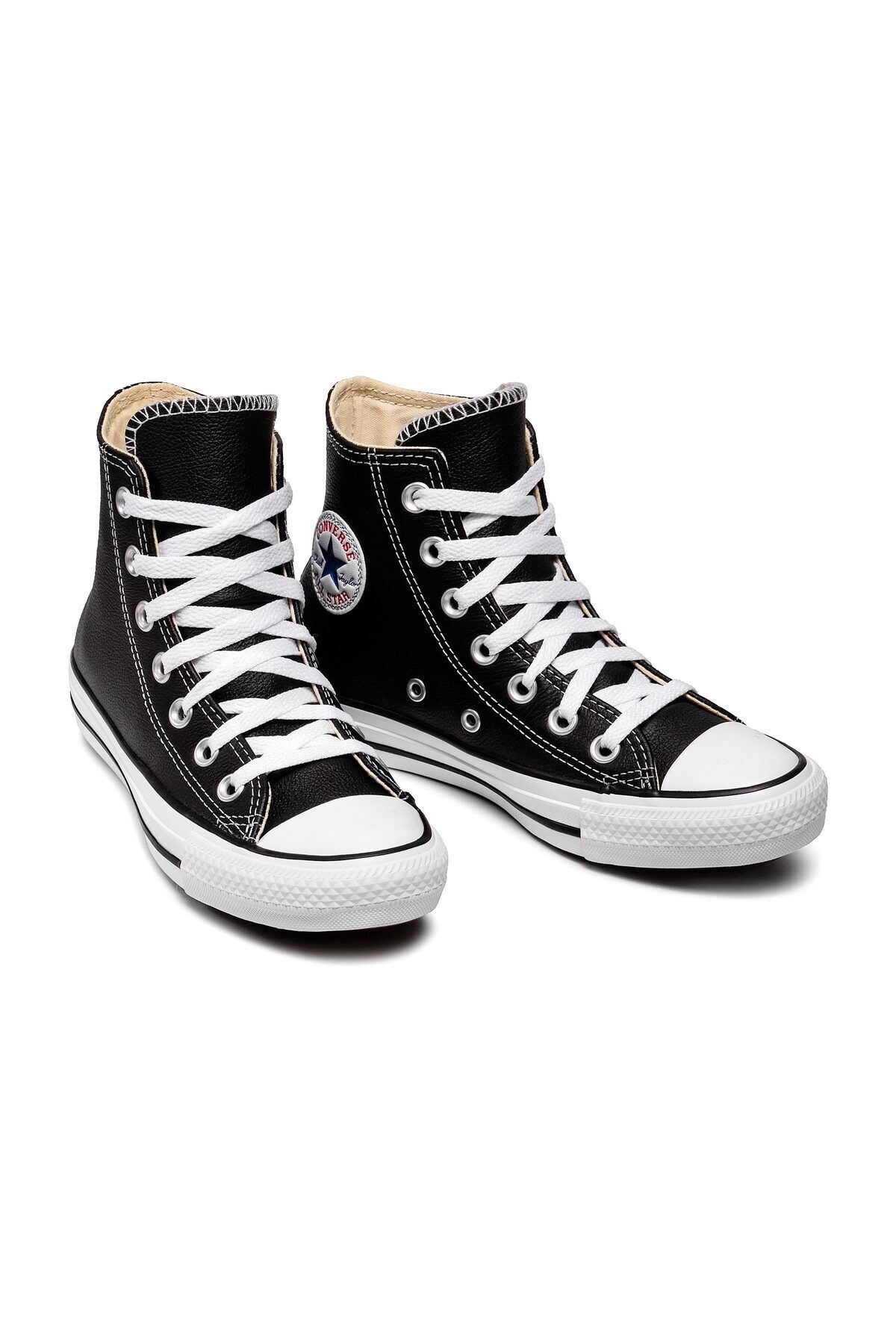 Teniși Converse negri cu talpă înaltă