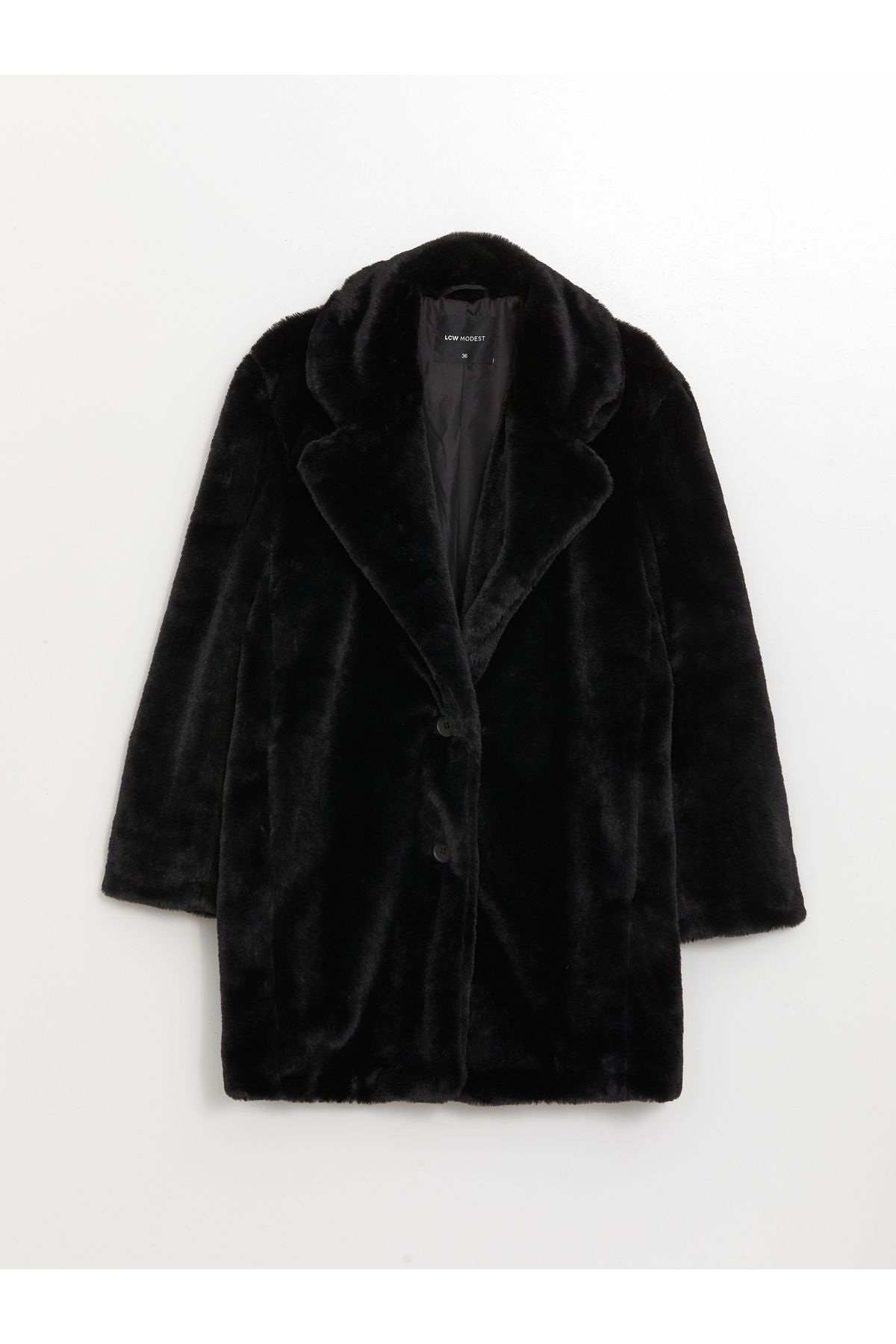 LC Waikiki Jacket Collar Women's Plush Coat
