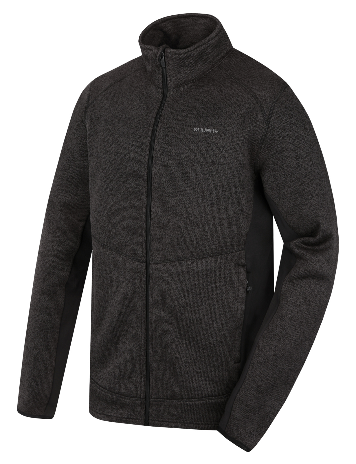 Men's Fleece Sweater With Zip HUSKY Alan M Black