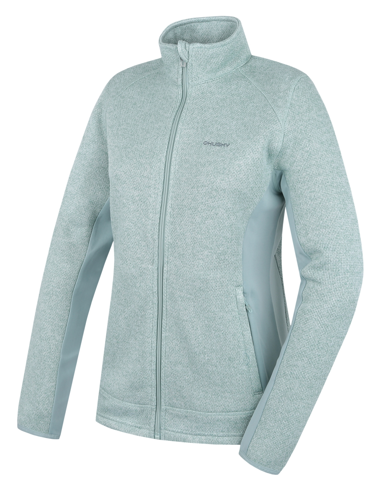 Women's Fleece Sweater With Zip HUSKY Alan L Light Mint