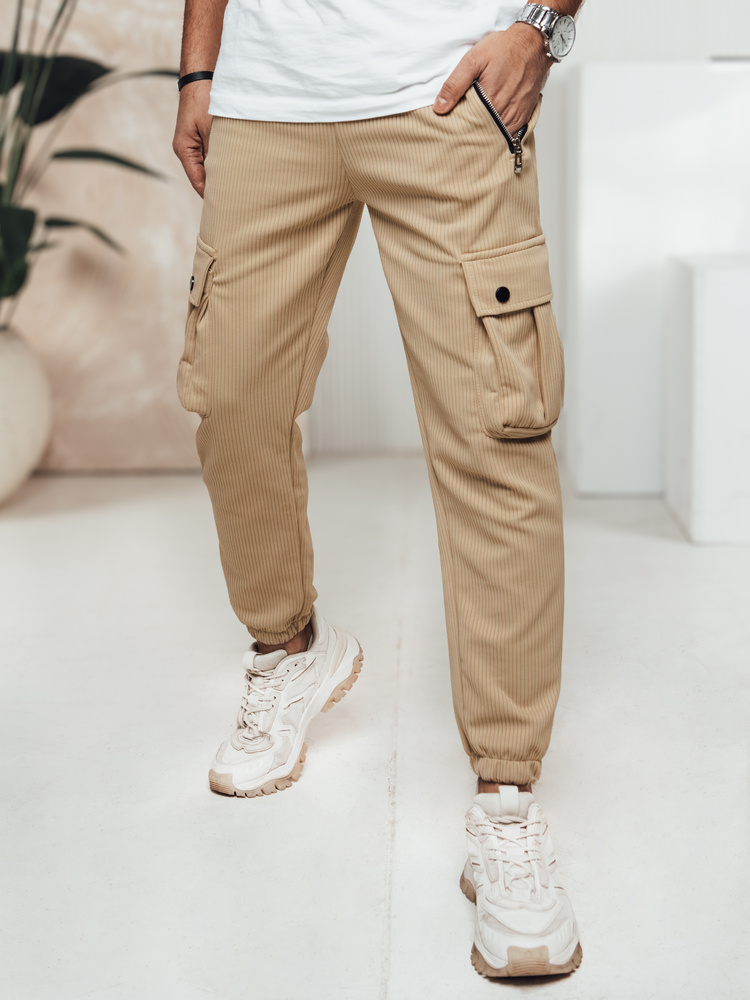 Spodnie męskie cargo khaki Dstreet