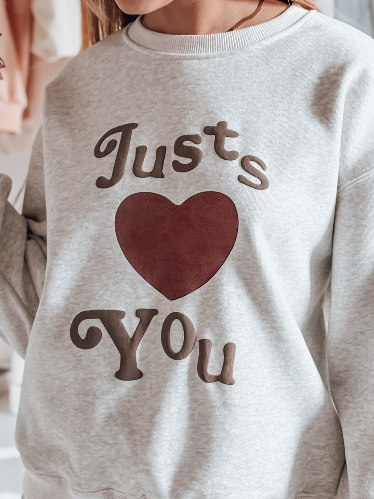 Bluza damska oversize z nadrukiem FEELME szara Dstreet