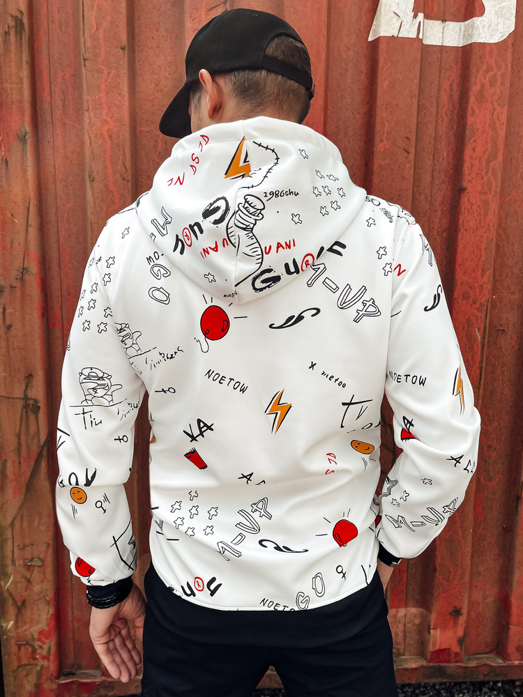 Bluza męska z kapturem biała Dstreet