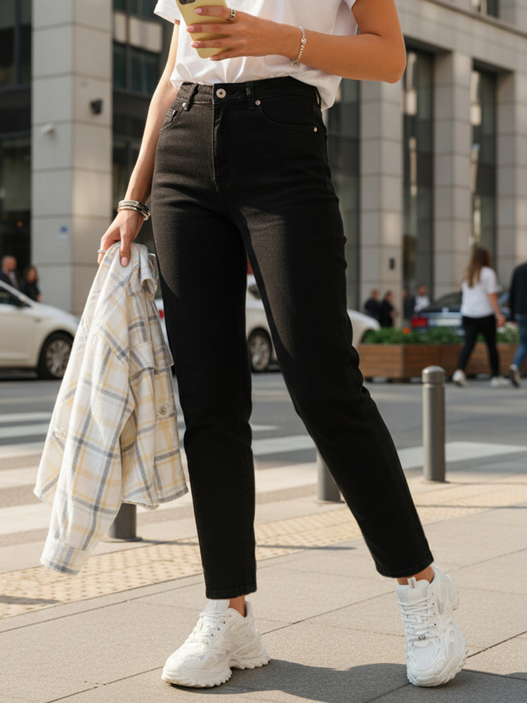 Černé rovné džíny