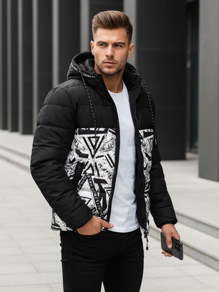 Pánská zimní bunda s kapucí