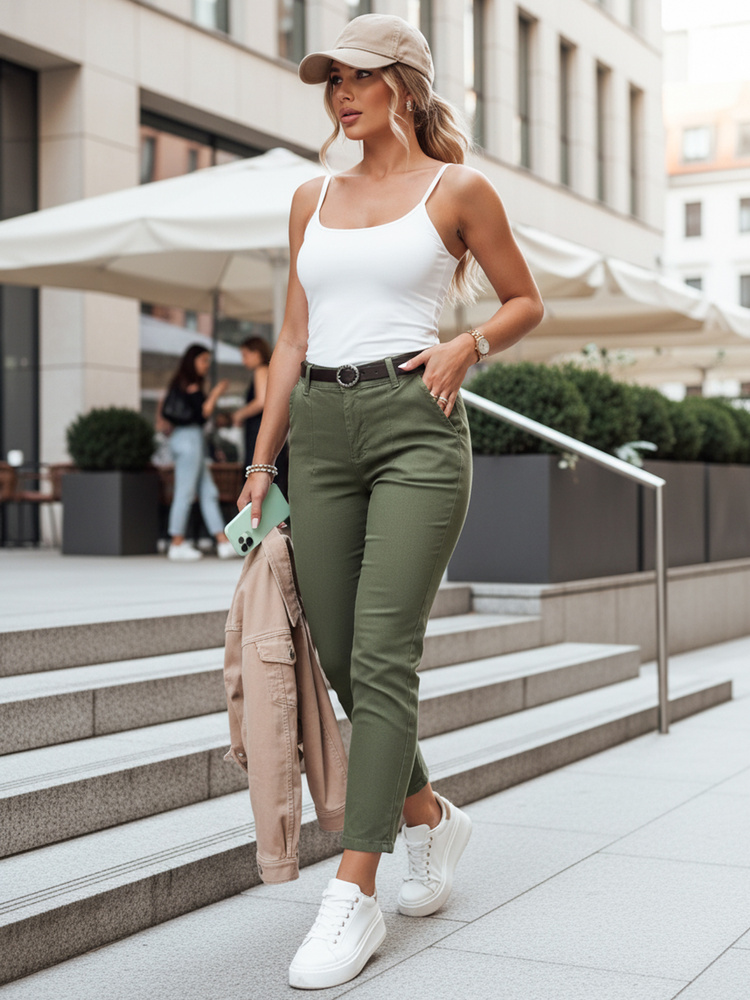 Dámske slim fit nohavice TAIRONIK khaki