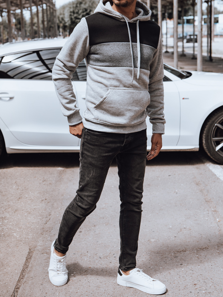 Bluza męska z kapturem jasnoszara Dstreet