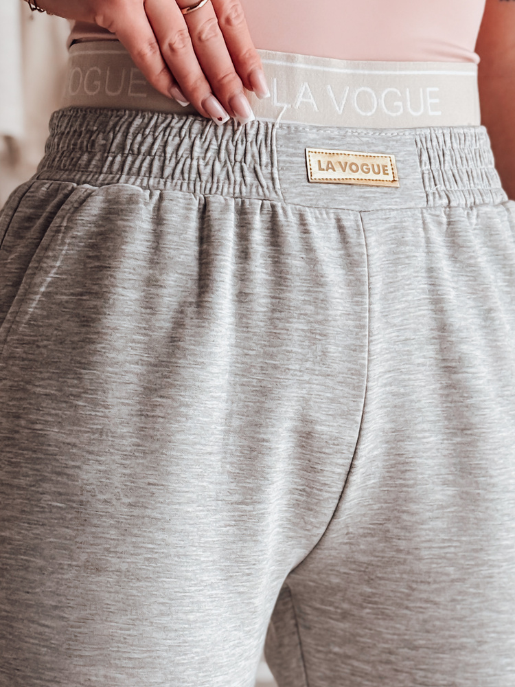 Spodnie dresowe damskie slim fit LA VOGUE szare Dstreet