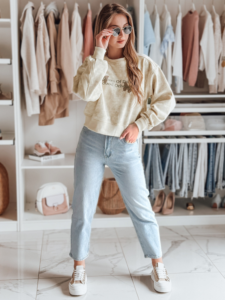 Bluza damska oversize tie-dye w motyle SPARKI ecru Dstreet