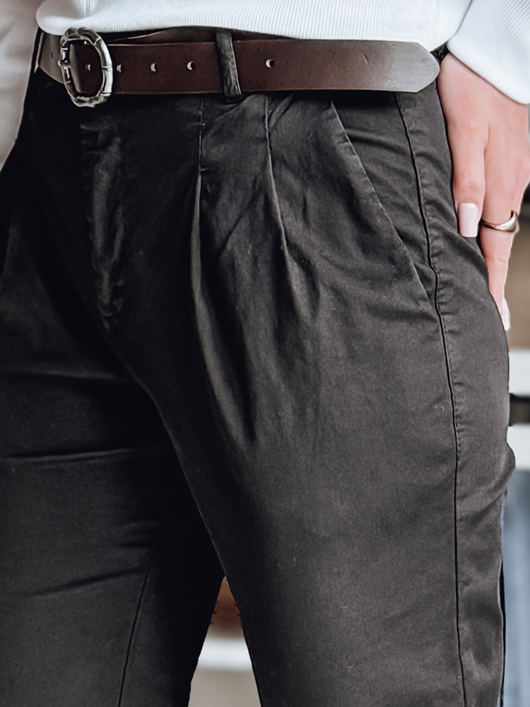 Pantaloni chino negri pentru femei MODELA