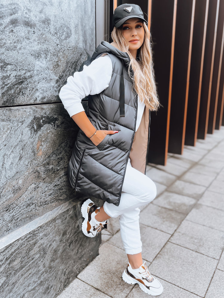 Ciemnoszara dwustronna kamizelka damska ONADE Dstreet