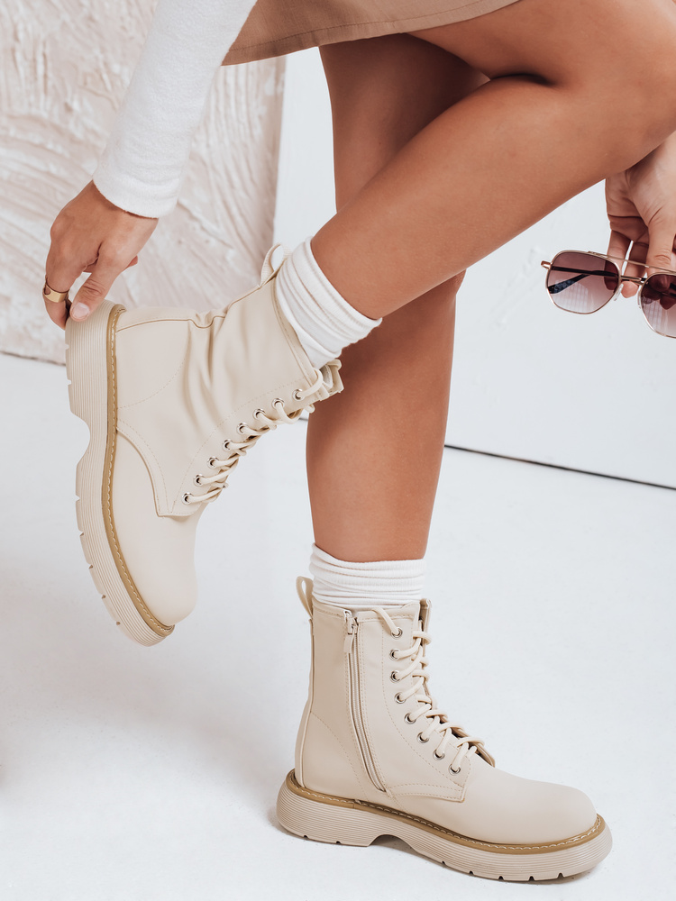 Botki damskie MOONSTONE beżowe Dstreet