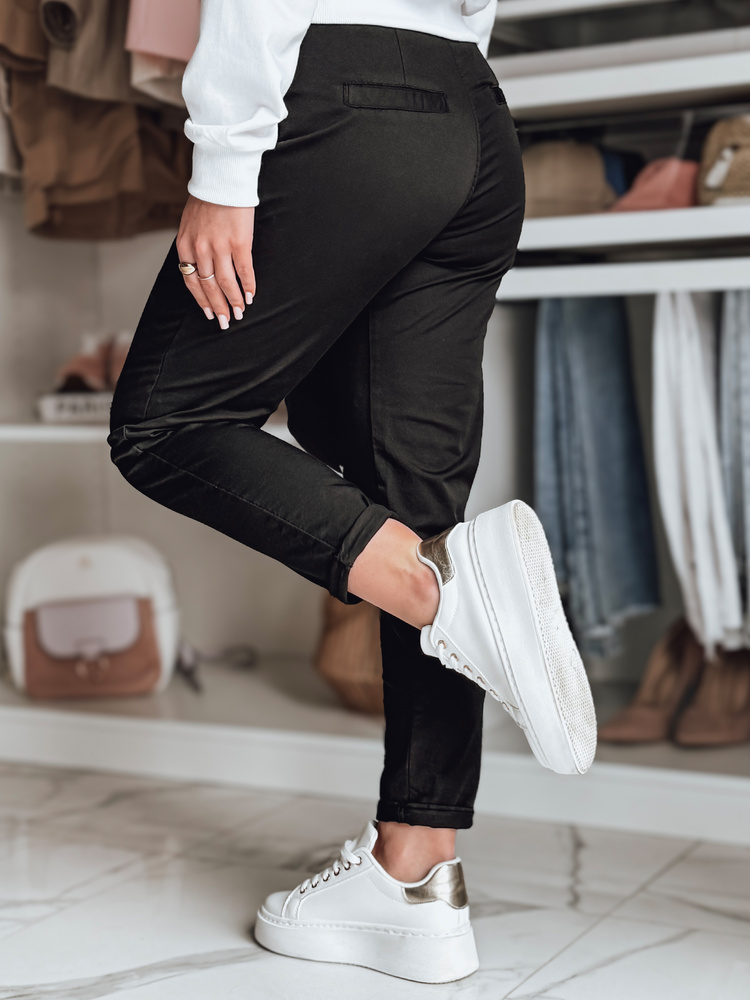 Pantaloni chino negri pentru femei MODELA