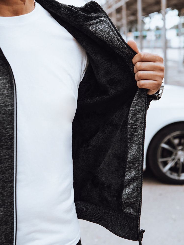 Rozpinana bluza męska ocieplana ciemnoszara Dstreet
