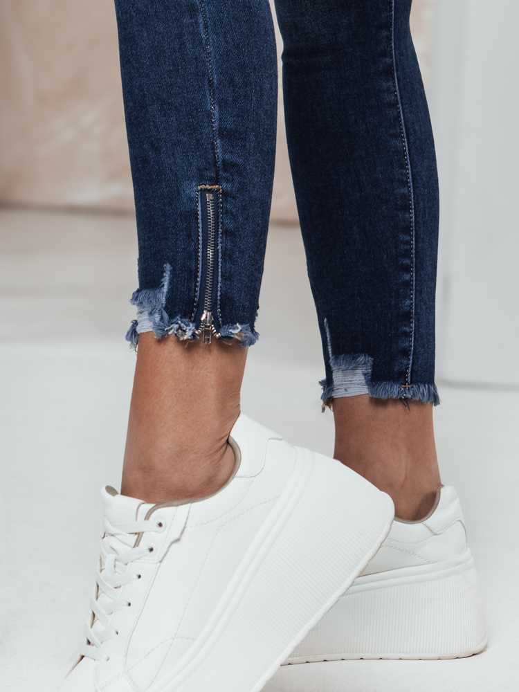 Spodnie damskie ZIPDETAIL push up jeansowe Dstreet