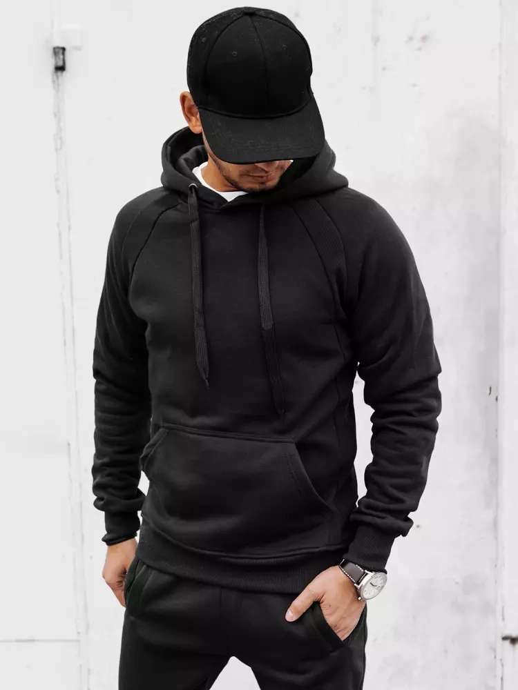 Bluza męska z kapturem czarna Dstreet