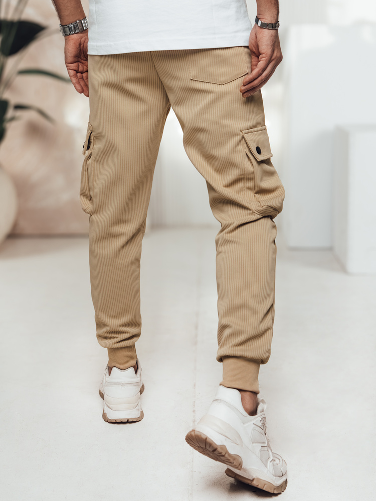Spodnie męskie cargo khaki Dstreet