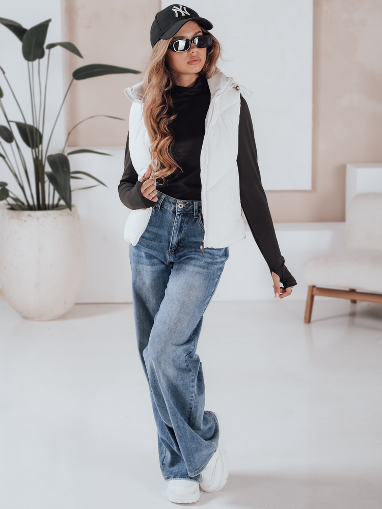 Vestă matlasată pentru femei LIKEHUGS albă