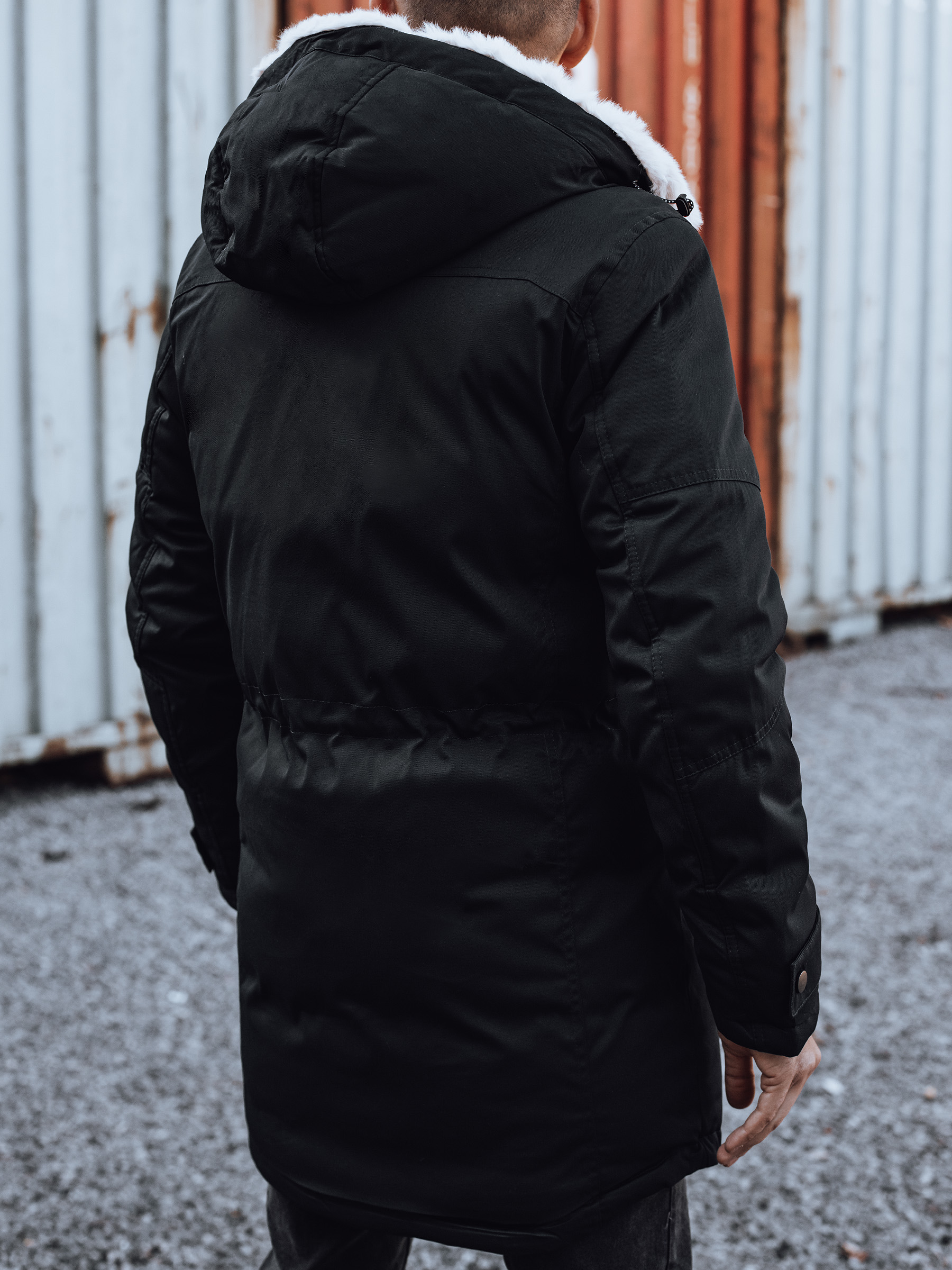 Men's Winter Parka With Hood Black Dstreet