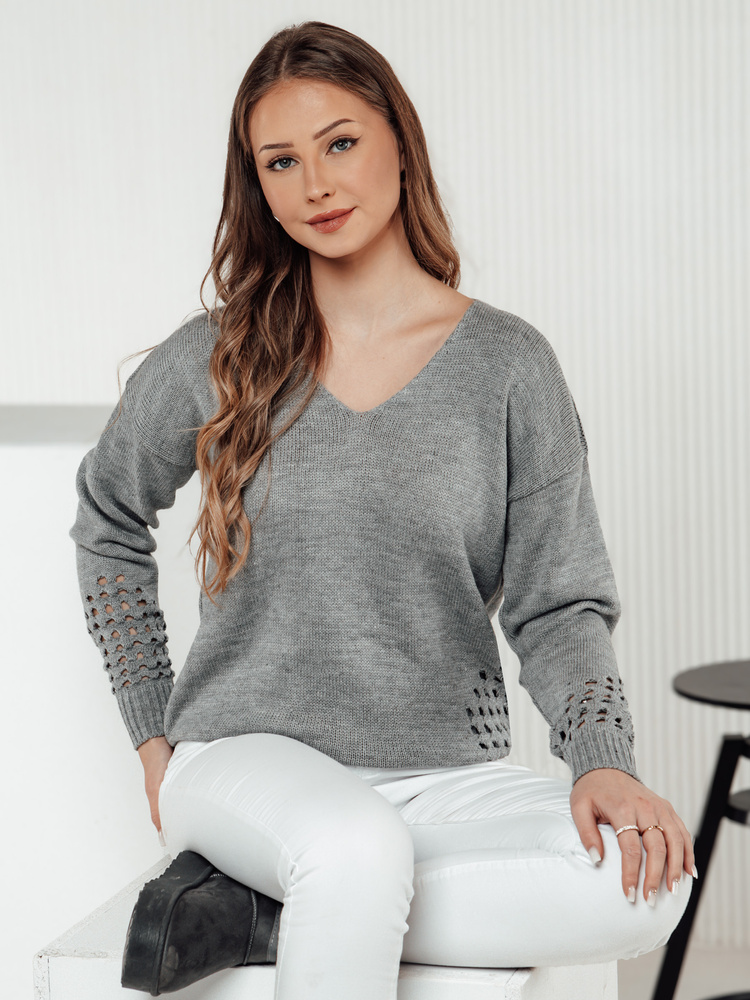 Sweter damski SOFTARE jasnoszary Dstreet