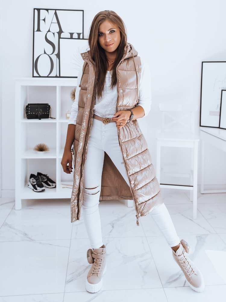 Kamizelka pikowana damska GANTINI kamelowa Dstreet