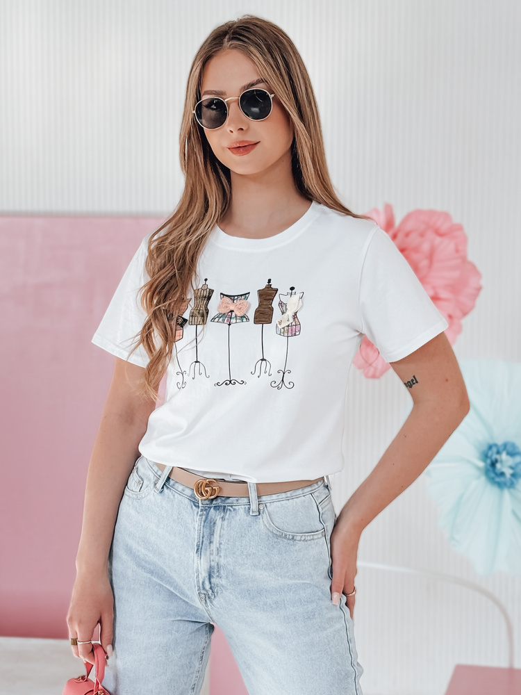 T-shirt damskie z nadrukiem MANETEE biały Dstreet