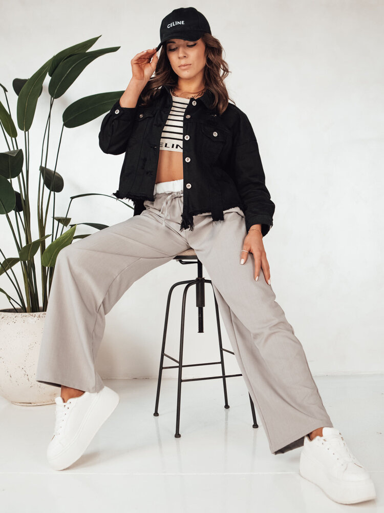 Kurtka damska jeansowa oversize MOLI czarna Dstreet
