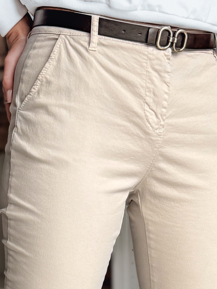 Pantaloni slim fit pentru femei LINESKA cu curea