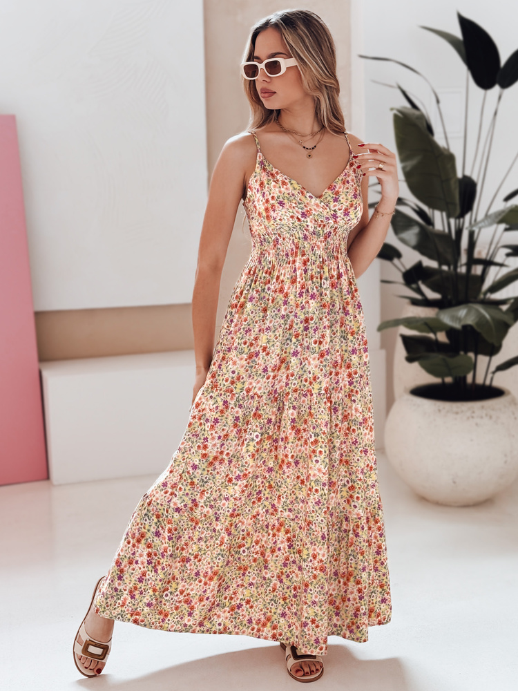 Sukienka maxi FLORALUSH w kwiaty czerwono-fioletowe Dstreet