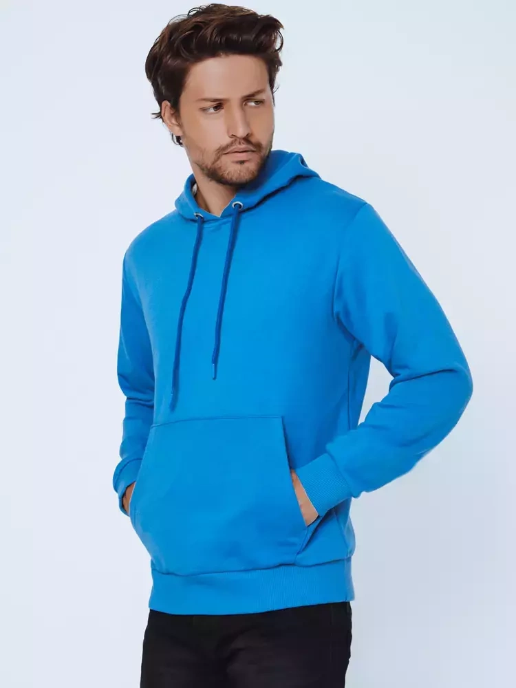 Bluza męska z kapturem niebieska Dstreet