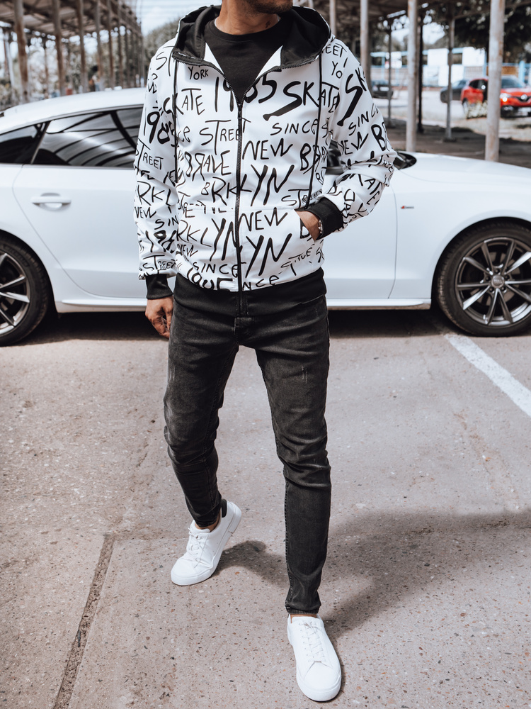 Bluza męska z kapturem biała Dstreet