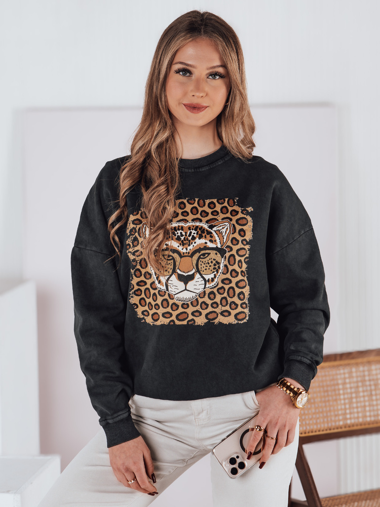 Bluza damska one size CHEETAHART grafitowa Dstreet