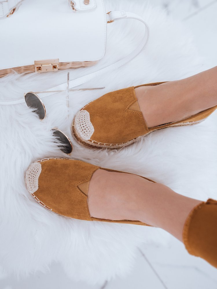 Espadryle damskie LANSI kamelowe Dstreet